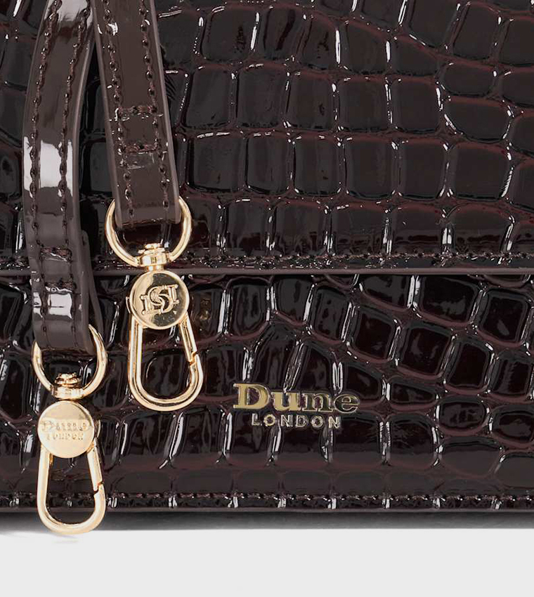 DALIA Croc Textured Top Handle Bag