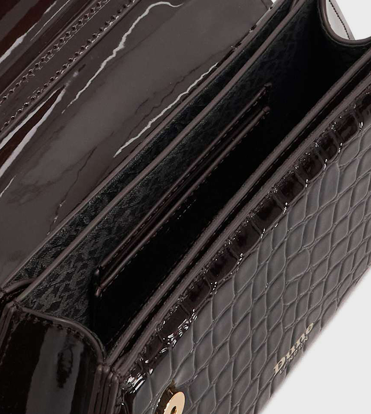 DALIA Croc Textured Top Handle Bag