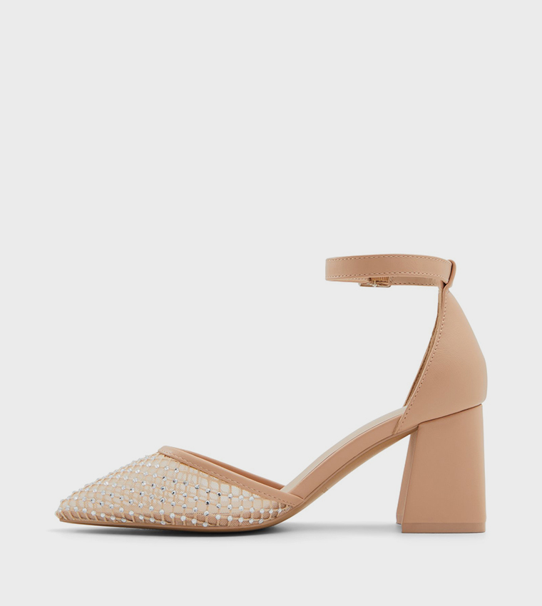 DALIAA Embellished Ankle Strap Pumps