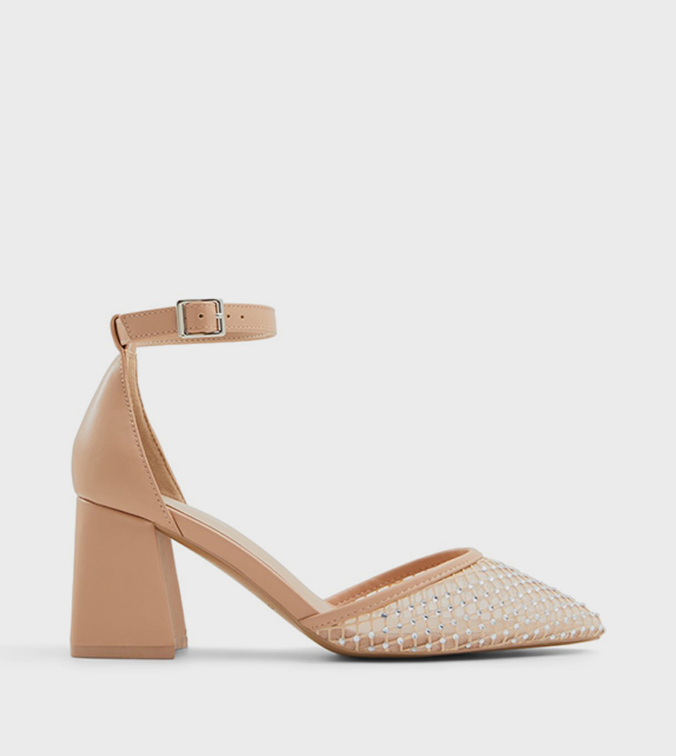 DALIAA Embellished Ankle Strap Pumps