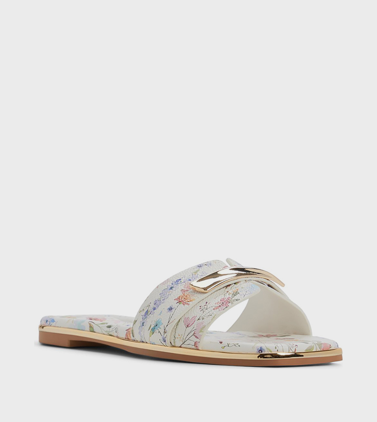 DARLINA Floral Patterned Flat Sandals