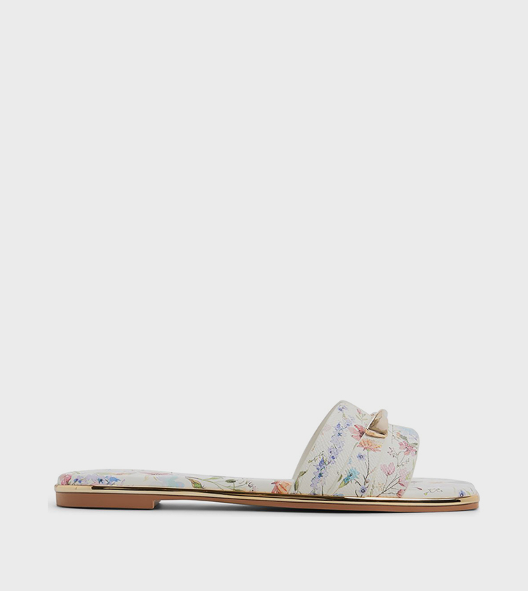 DARLINA Floral Patterned Flat Sandals