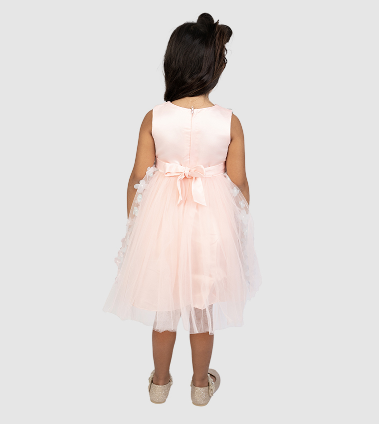 Floral and Pearl Detail Fit and Flare Dress