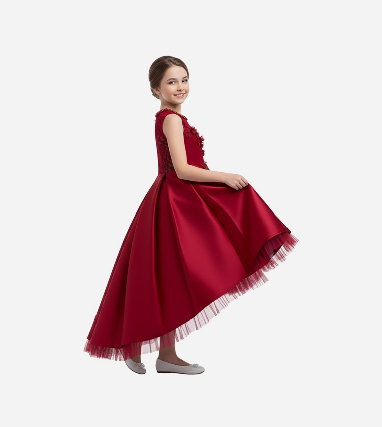 strapless open back dress Unique mermaid satin long prom dress red long formal party dress – dresstby main image 0