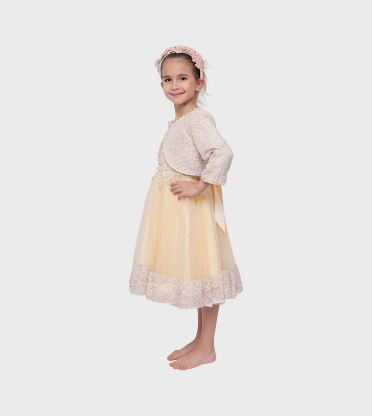 Samra Embroidered Party Dress with Jacket