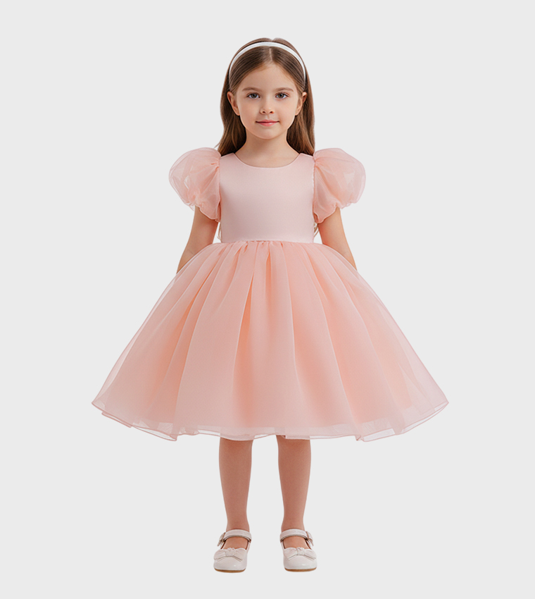 Louise Balloon Sleeve Fit and Flare Dress