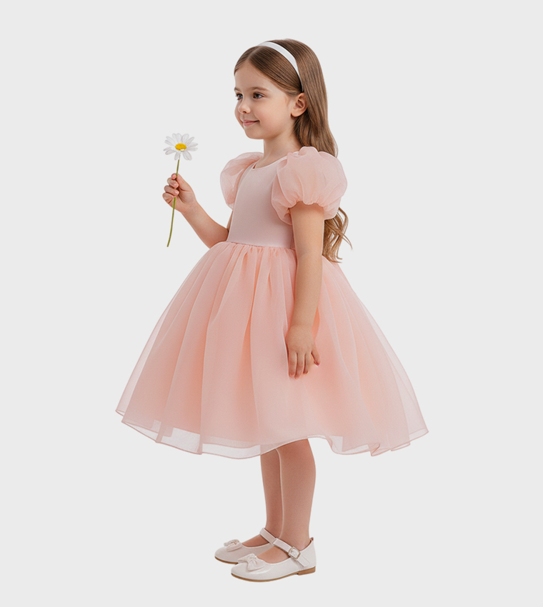 Louise Balloon Sleeve Fit and Flare Dress