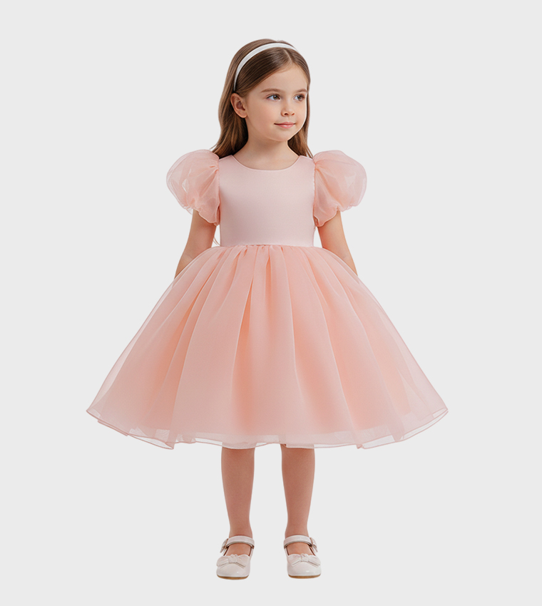 Louise Balloon Sleeve Fit and Flare Dress