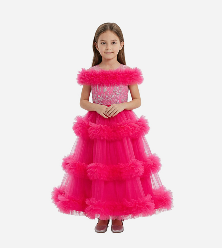 Premium Collection-Eliana Tulle Layered Party Gown 