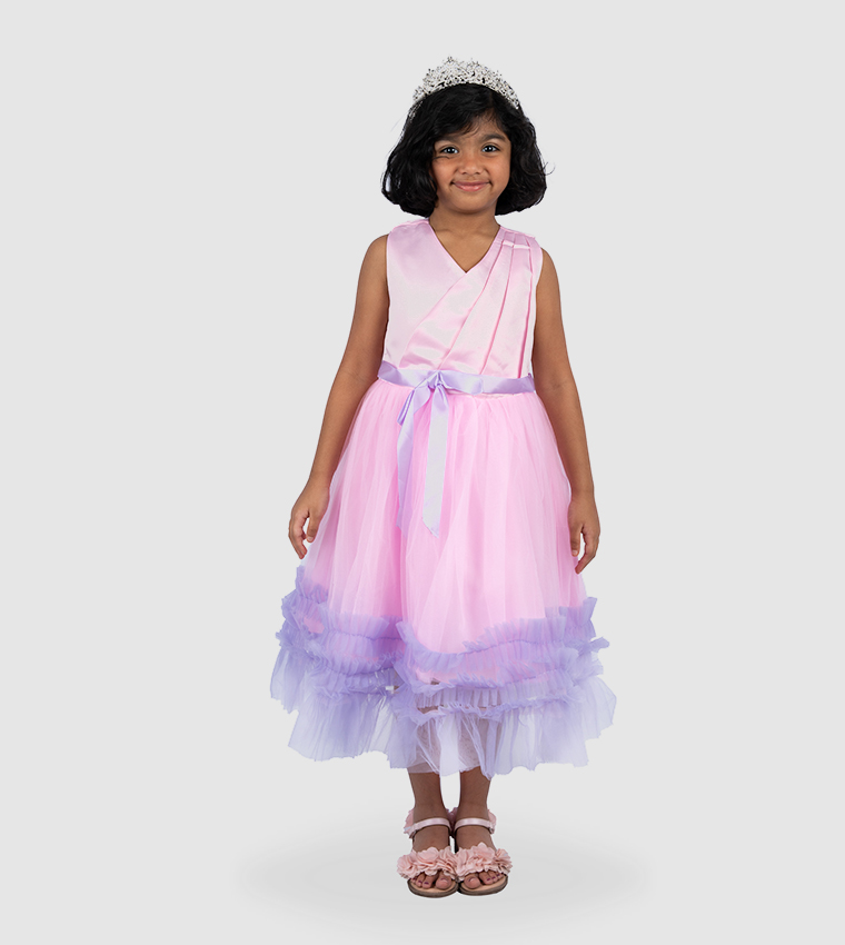Pleated Sleeveless Party Dress