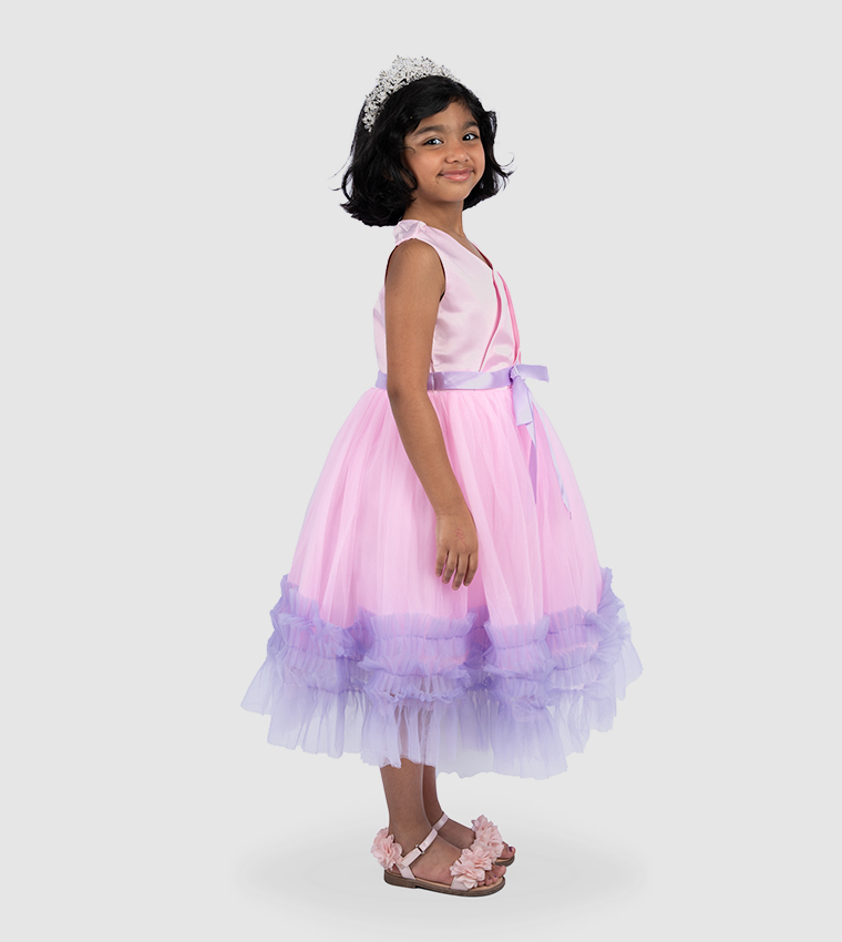 Pleated Sleeveless Party Dress