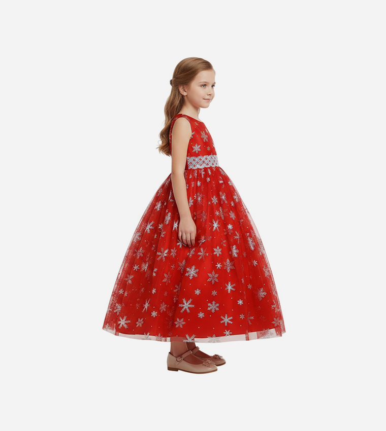 Snow Flakes Long Maxi Dress