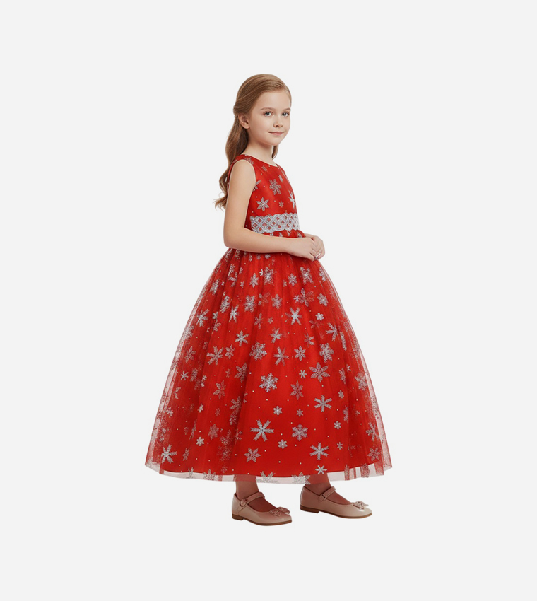 Snow Flakes Long Maxi Dress