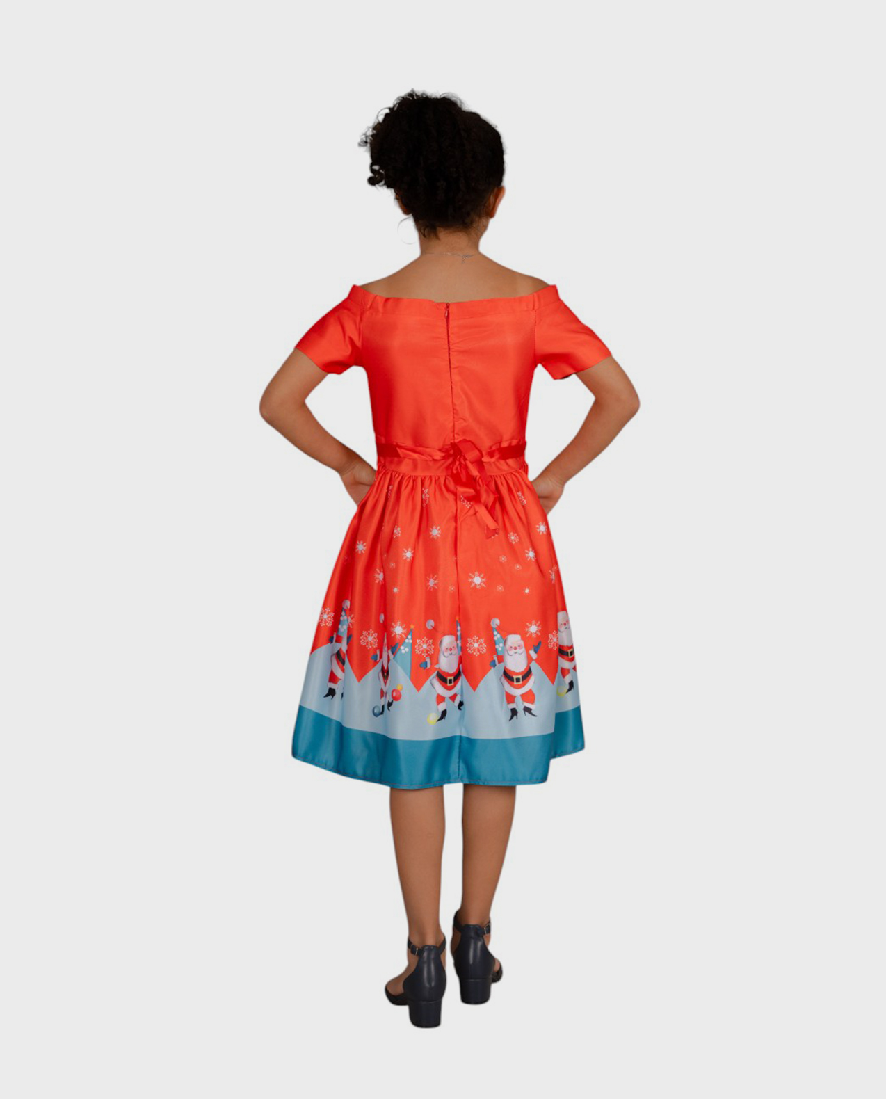 Christmas Theme Printed Flared Dress 