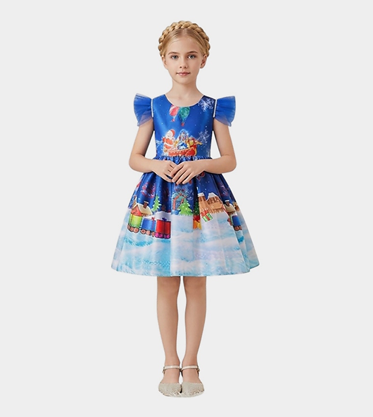 Snow Queen Theme Fit and Flare Dress