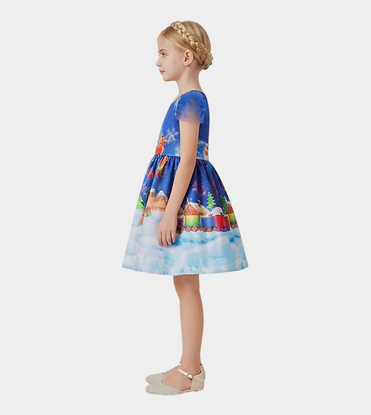Snow Queen Theme Fit and Flare Dress