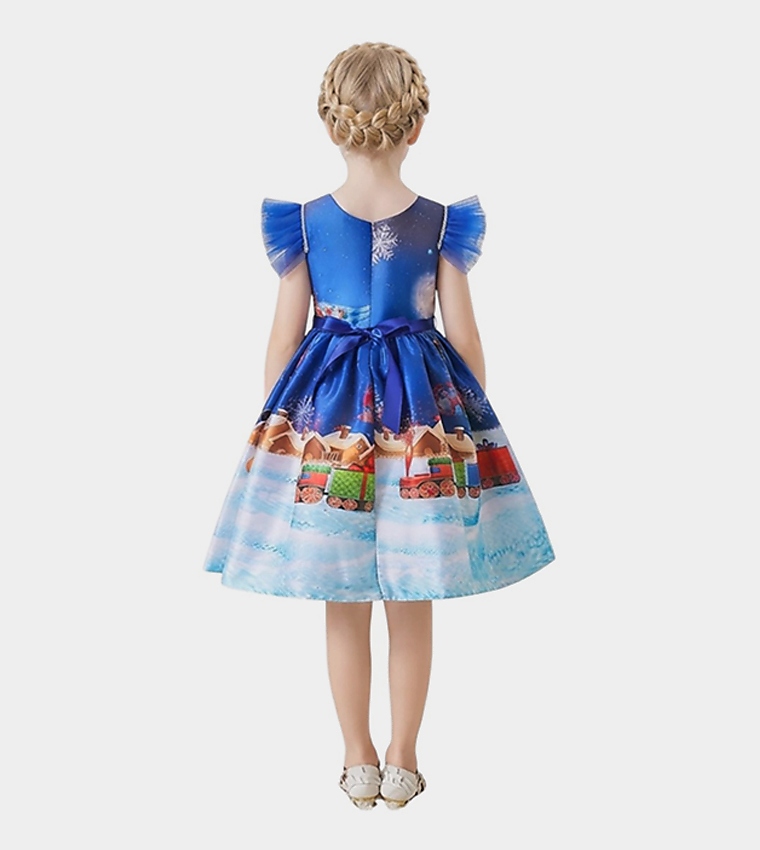 Snow Queen Theme Fit and Flare Dress