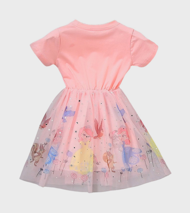 Elsa Printed Tulle Fit and Flared Dress