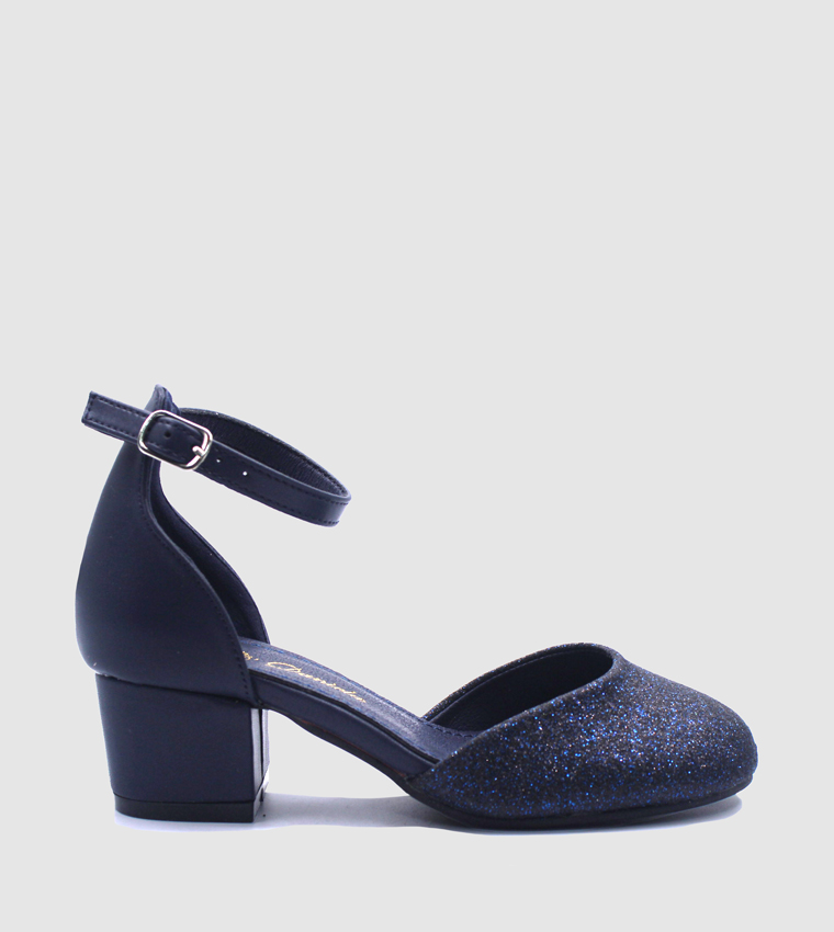 Elegant Sparkle Ankle Loop Mule Pumps