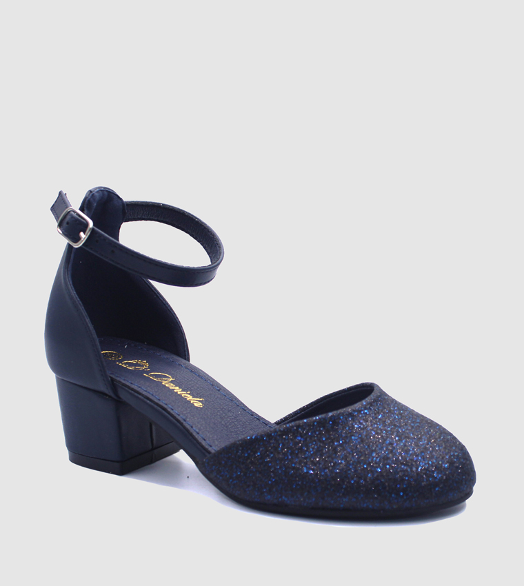 Elegant Sparkle Ankle Loop Mule Pumps