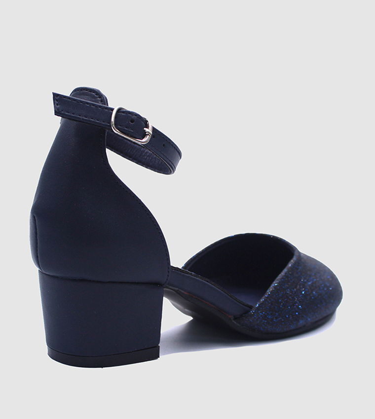 Elegant Sparkle Ankle Loop Mule Pumps