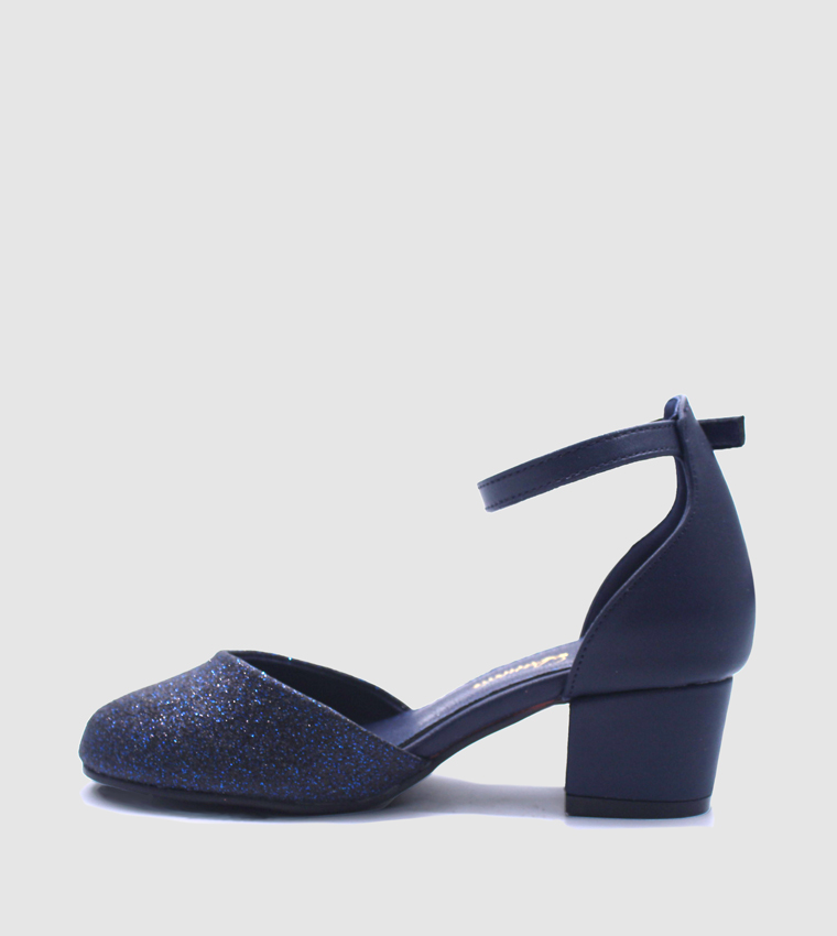 Elegant Sparkle Ankle Loop Mule Pumps