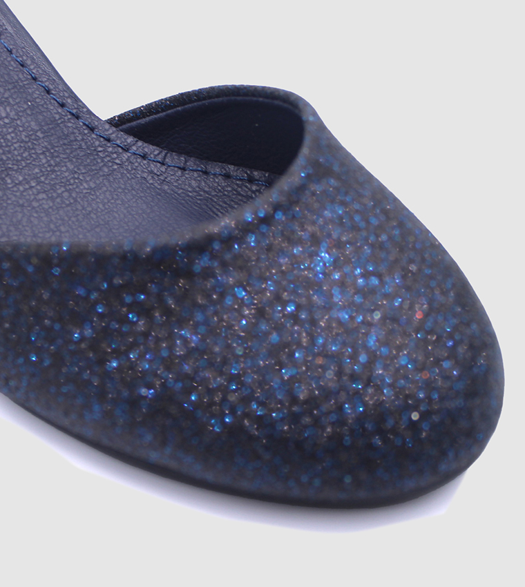 Elegant Sparkle Ankle Loop Mule Pumps