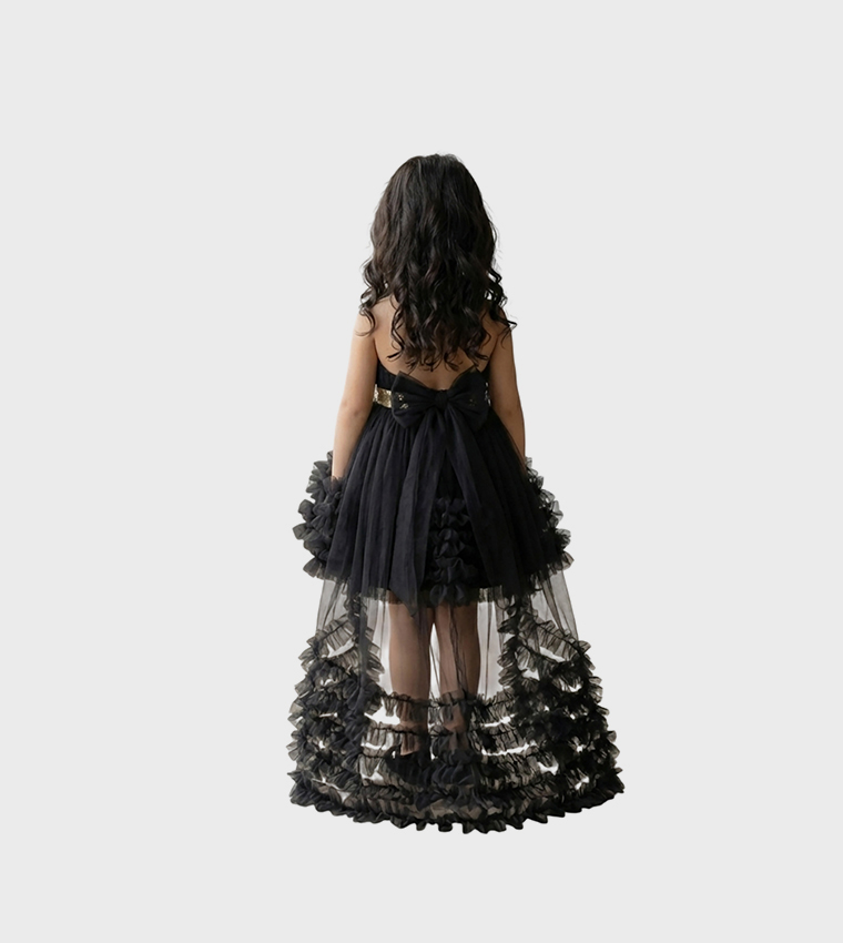 Sequined Little Black Swan Party Dress
