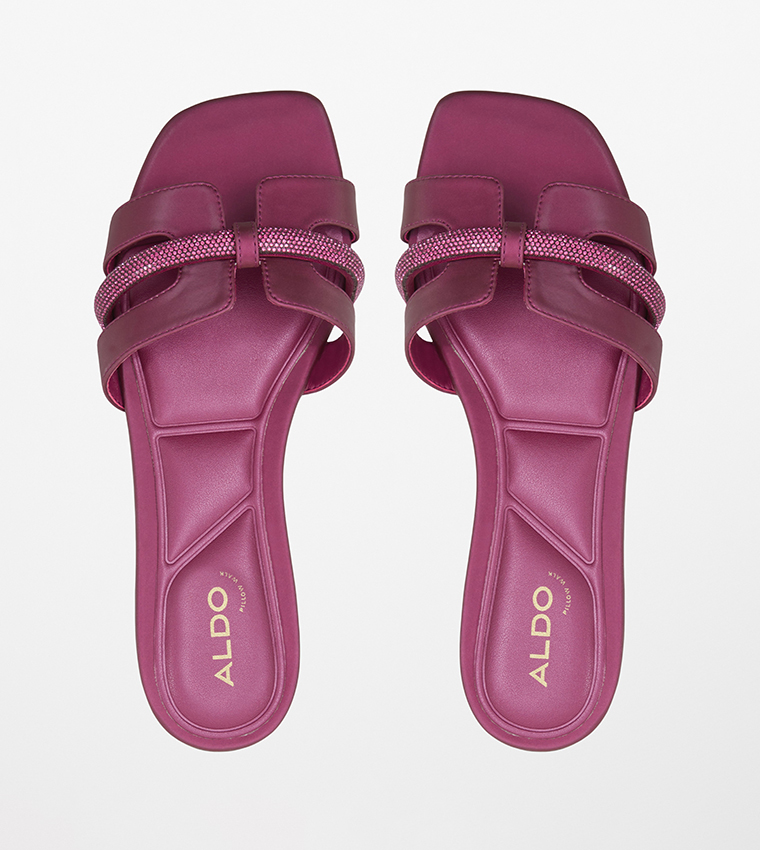 DEANDRA Embellished Open Toe Flat Sandals