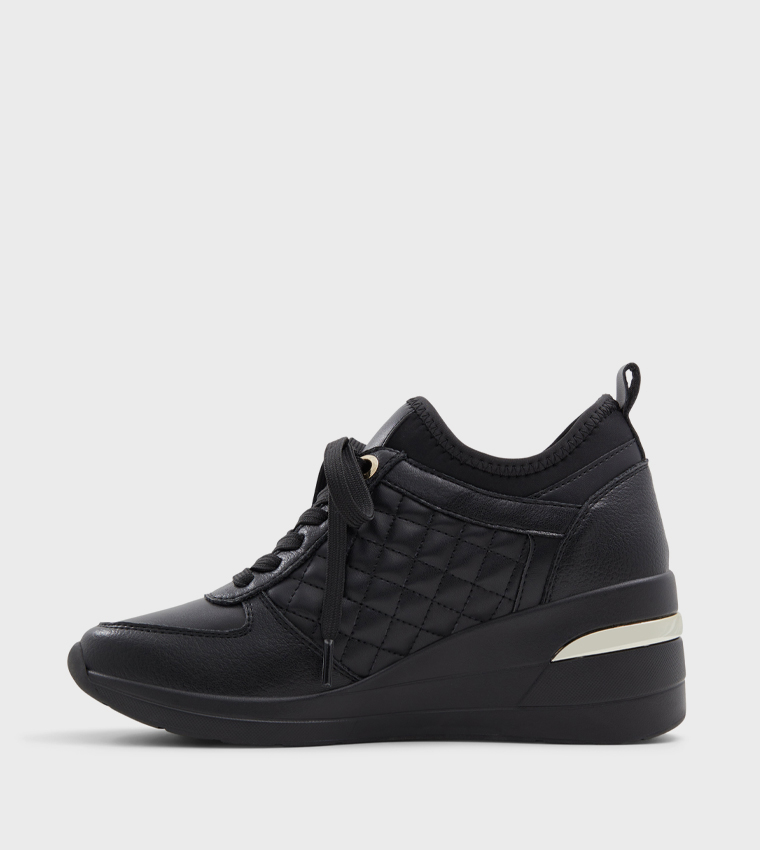 DEDEE Lace Up Wedge Sneakers