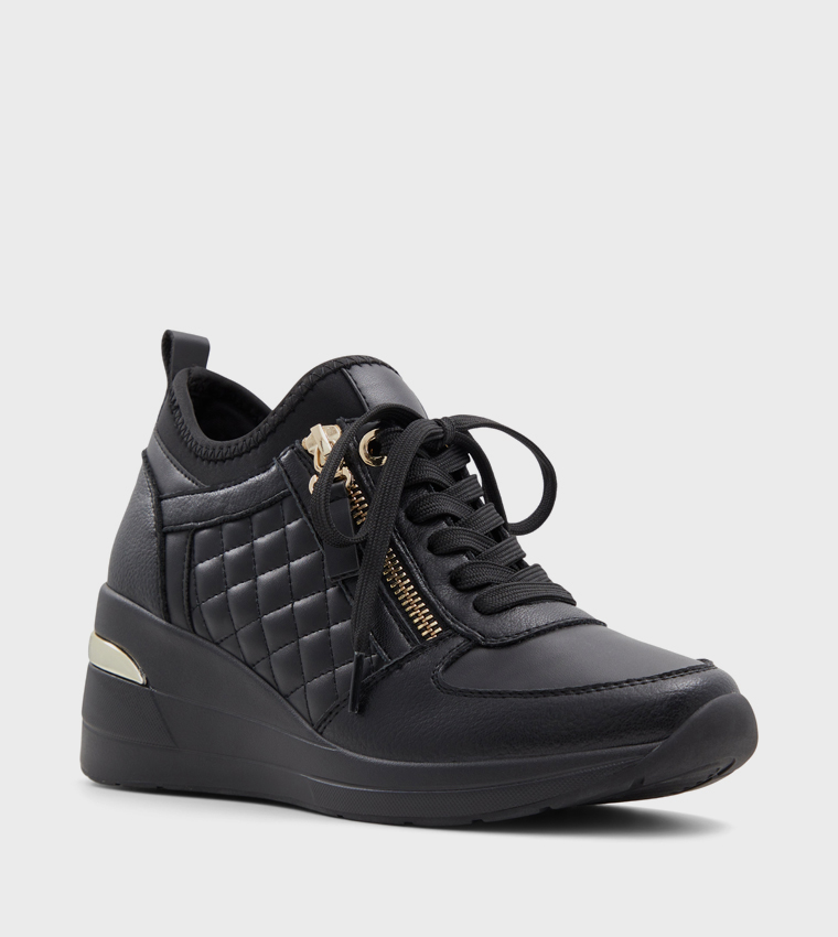 DEDEE Lace Up Wedge Sneakers