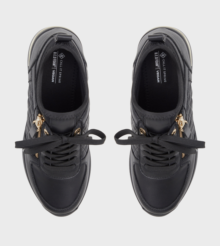 DEDEE Lace Up Wedge Sneakers