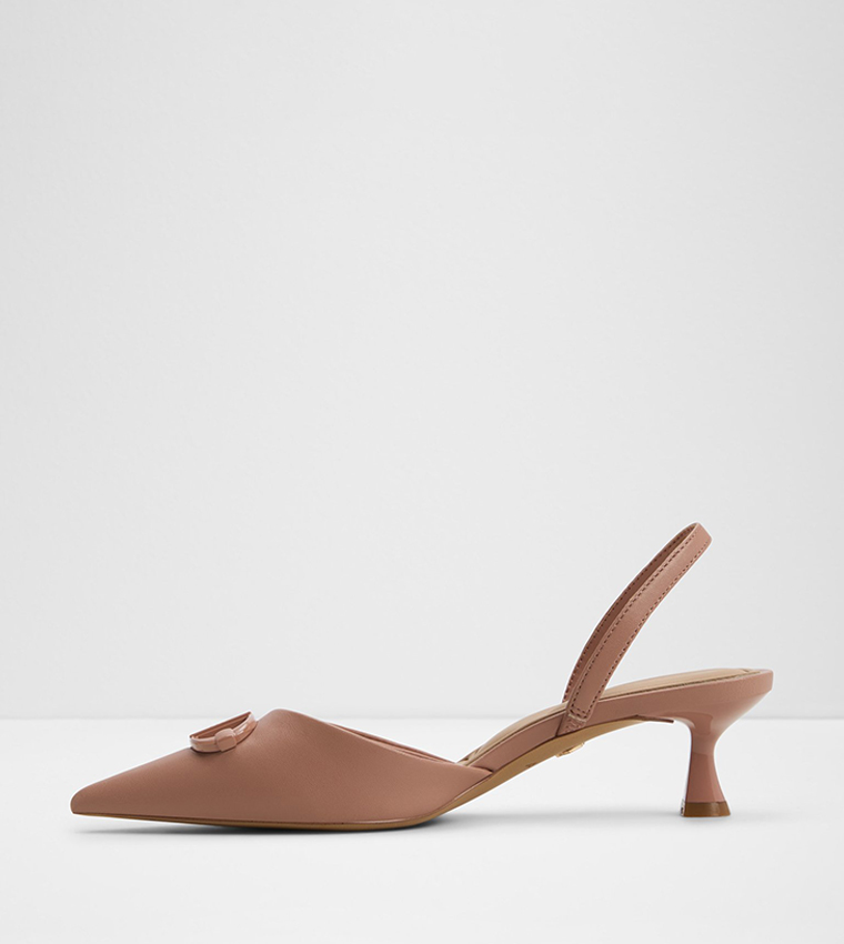 DELICATE Textured Slingback Mule Pumps