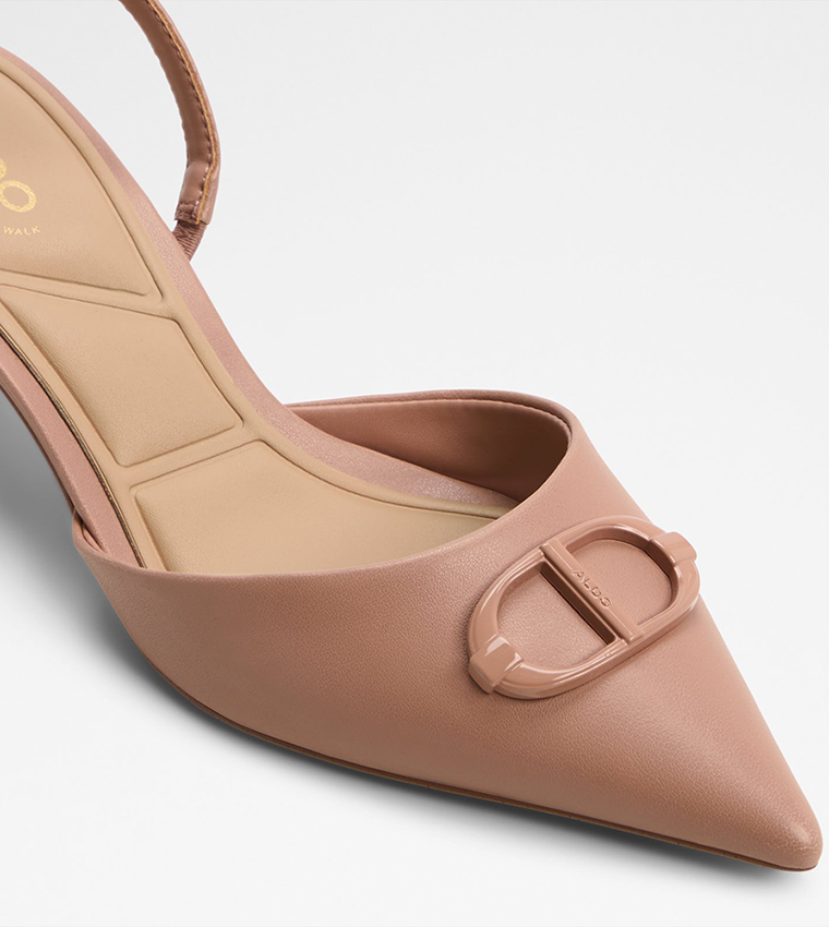 DELICATE Textured Slingback Mule Pumps