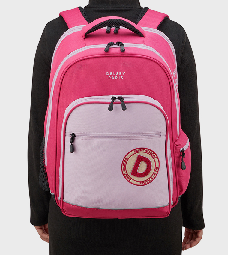 Logo Printed Zip Closure Backpack
