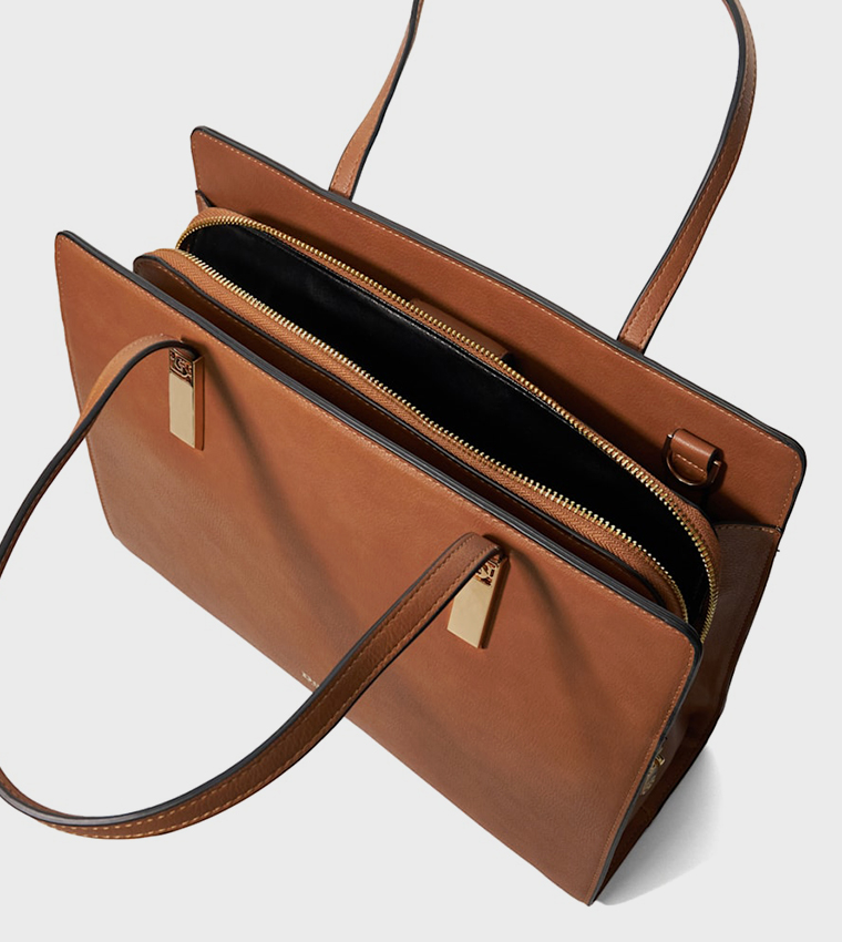 DENBEIGHS Textured Satchel Bag