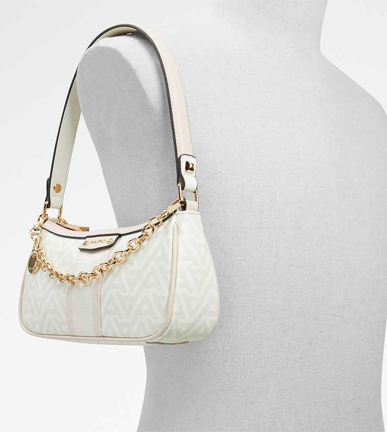 Dionne Chain Accent Zip Closure Shoulder Bag