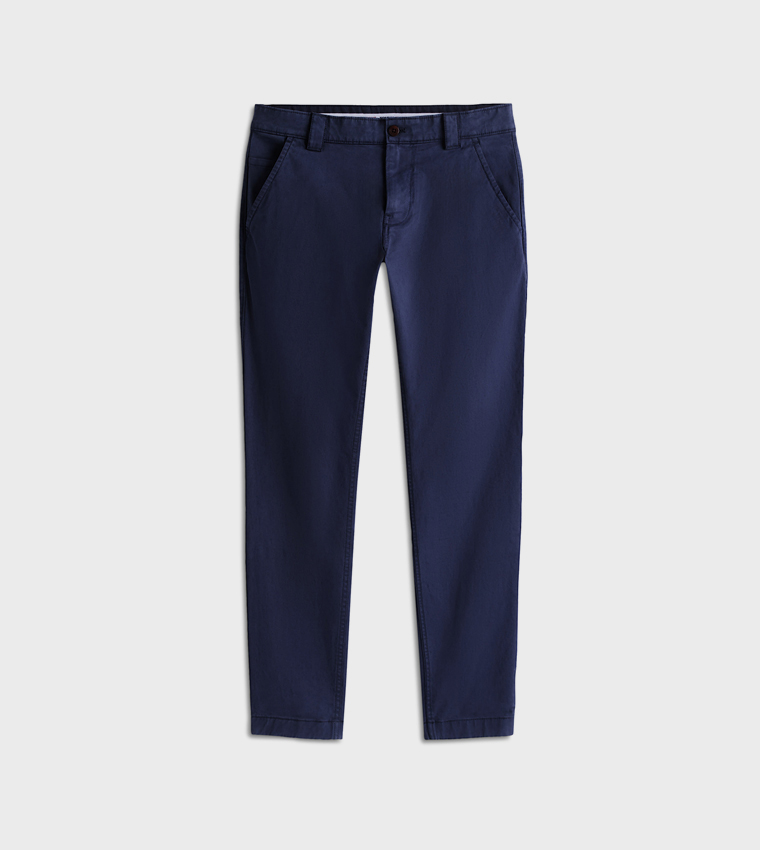 Solid Slim Fit Chinos