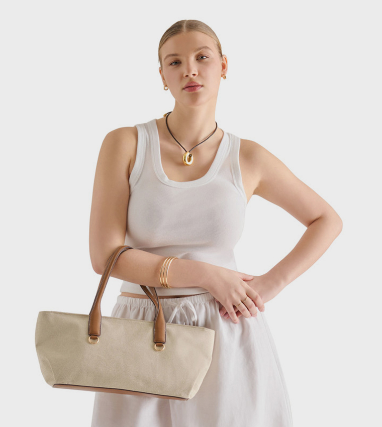 CLARINAC Textured Zip Shoulder Bag