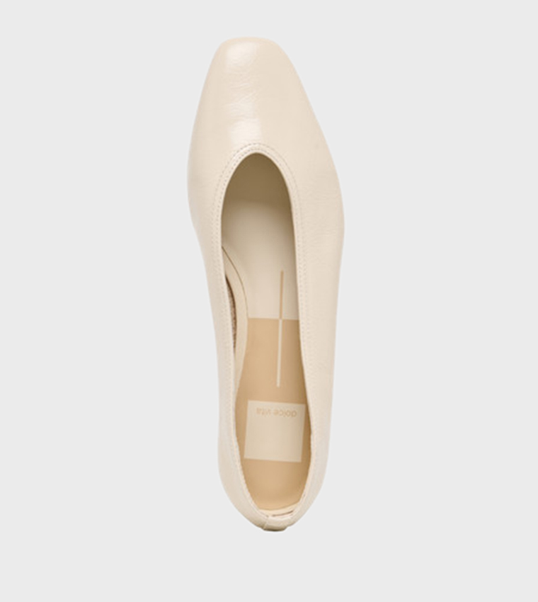 CARET Solid Square Toe Ballerinas