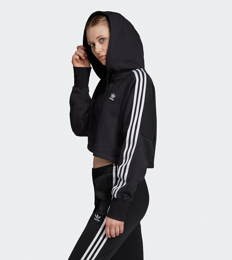 Logo Detail Cropped Hoodie