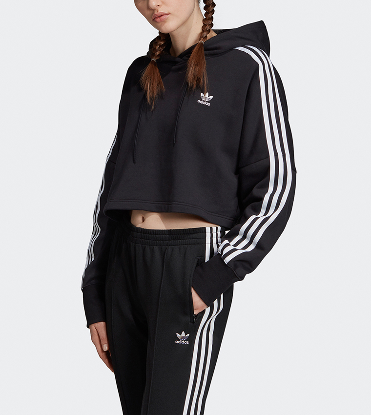 Logo Detail Cropped Hoodie