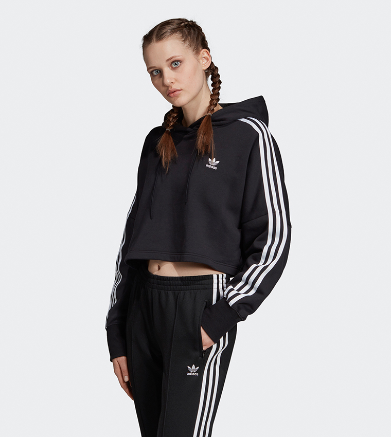 Logo Detail Cropped Hoodie