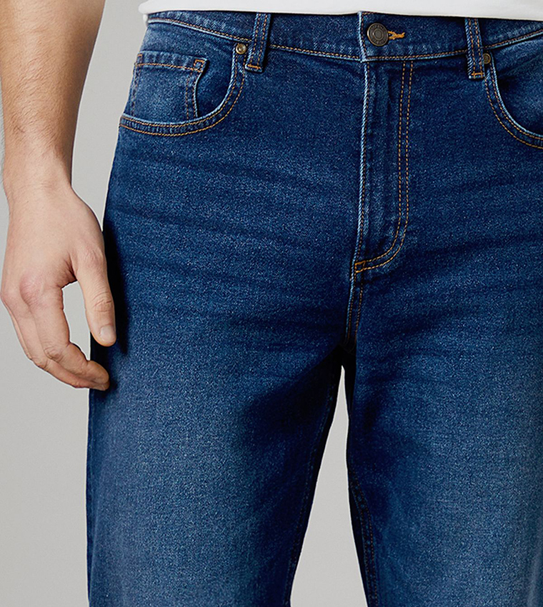 Dark Wash Premium Stretch Straight Fit Jeans