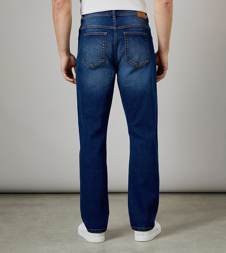 Dark Wash Premium Stretch Straight Fit Jeans