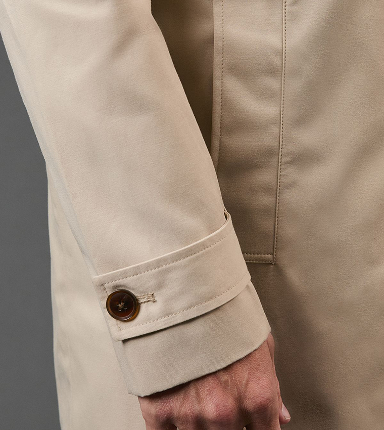 Solid Long Sleeves Smart Mac Coat