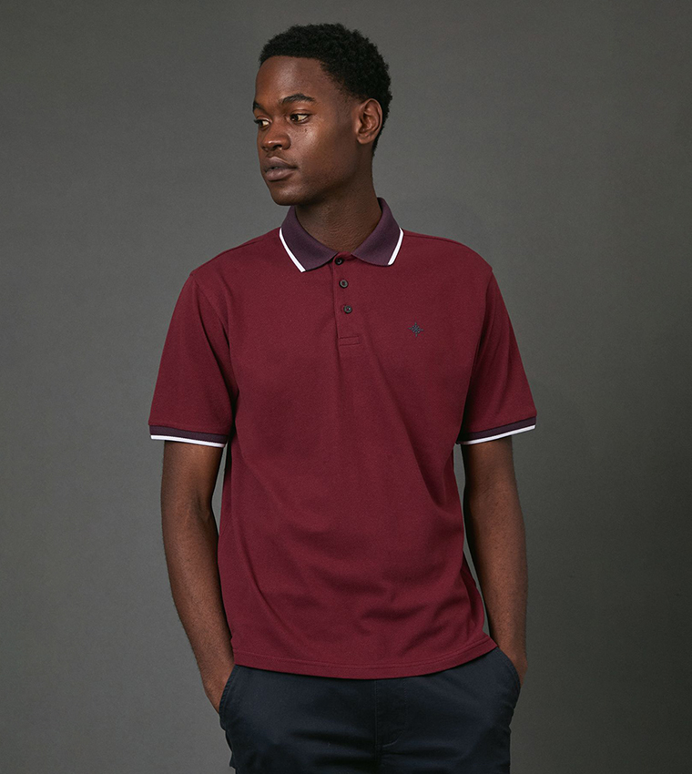 Contrast Tipping Pique Polo T-Shirt