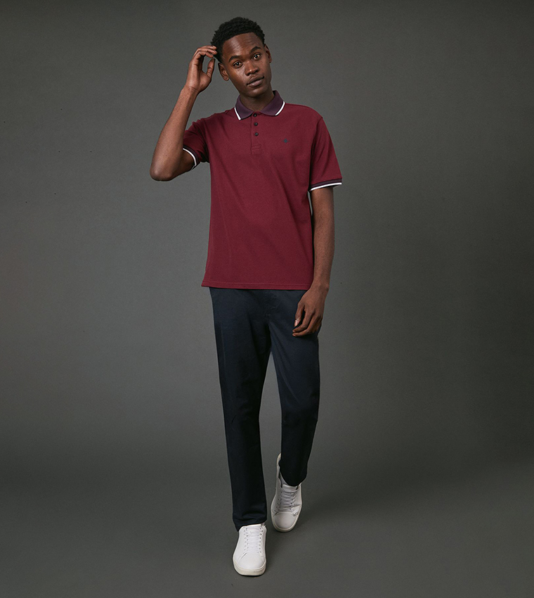 Contrast Tipping Pique Polo T-Shirt
