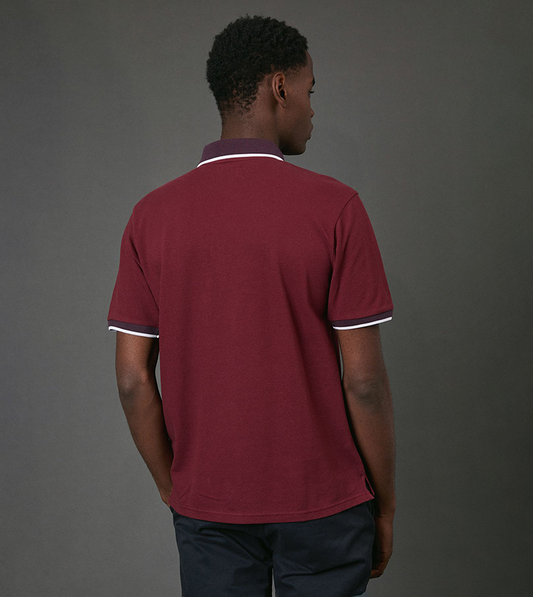 Contrast Tipping Pique Polo T-Shirt