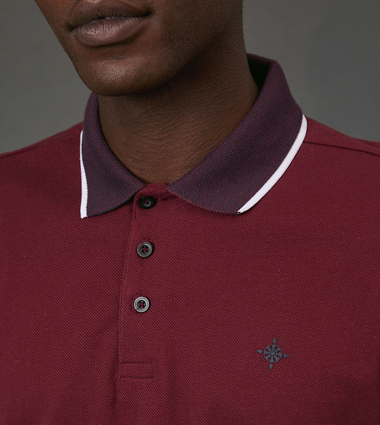 Contrast Tipping Pique Polo T-Shirt
